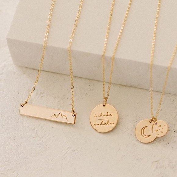 Inhale | Exhale Peaceful Mantra Minimal Necklace - Picture 4 of 16